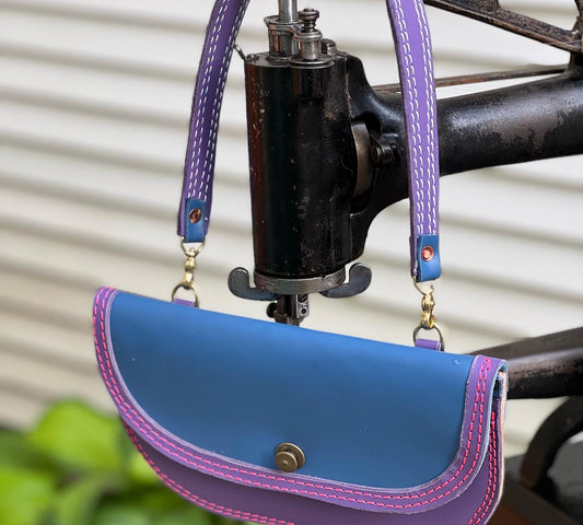 Small Single Pocket Purse in Rave Blue and Purple