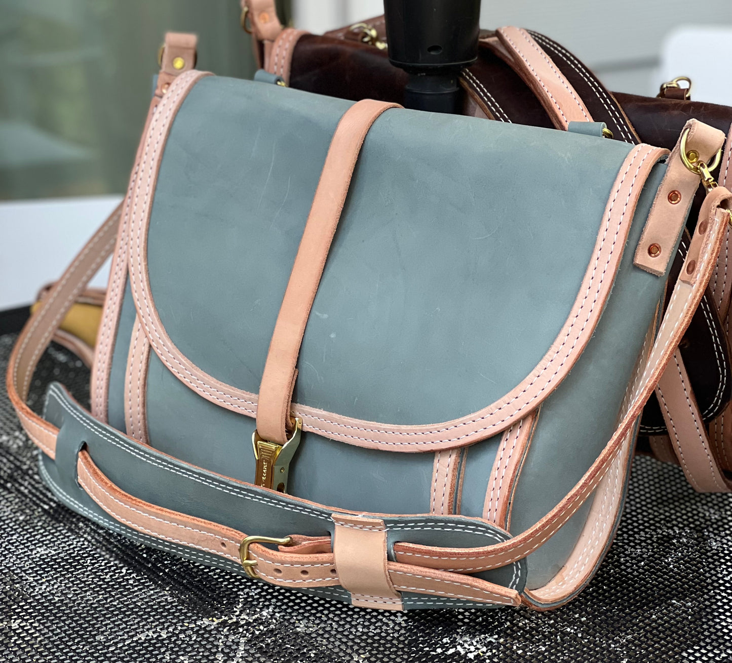 Ultimate Leather Satchel Pale Blue